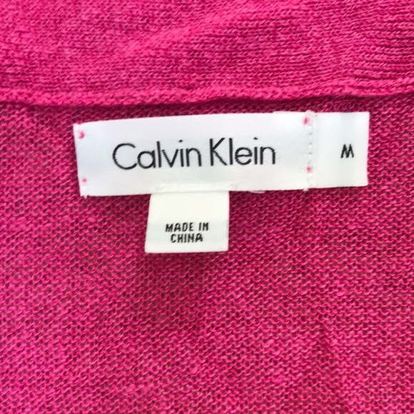 Calvin Klein medium linen blend open cardigan - Picture 4 of 8